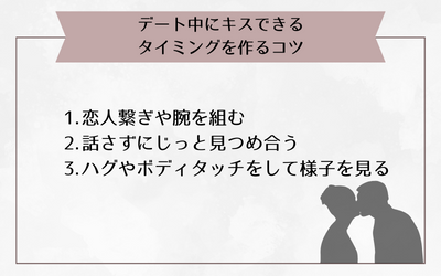 デート中にキスできるタイミングを作るコツ